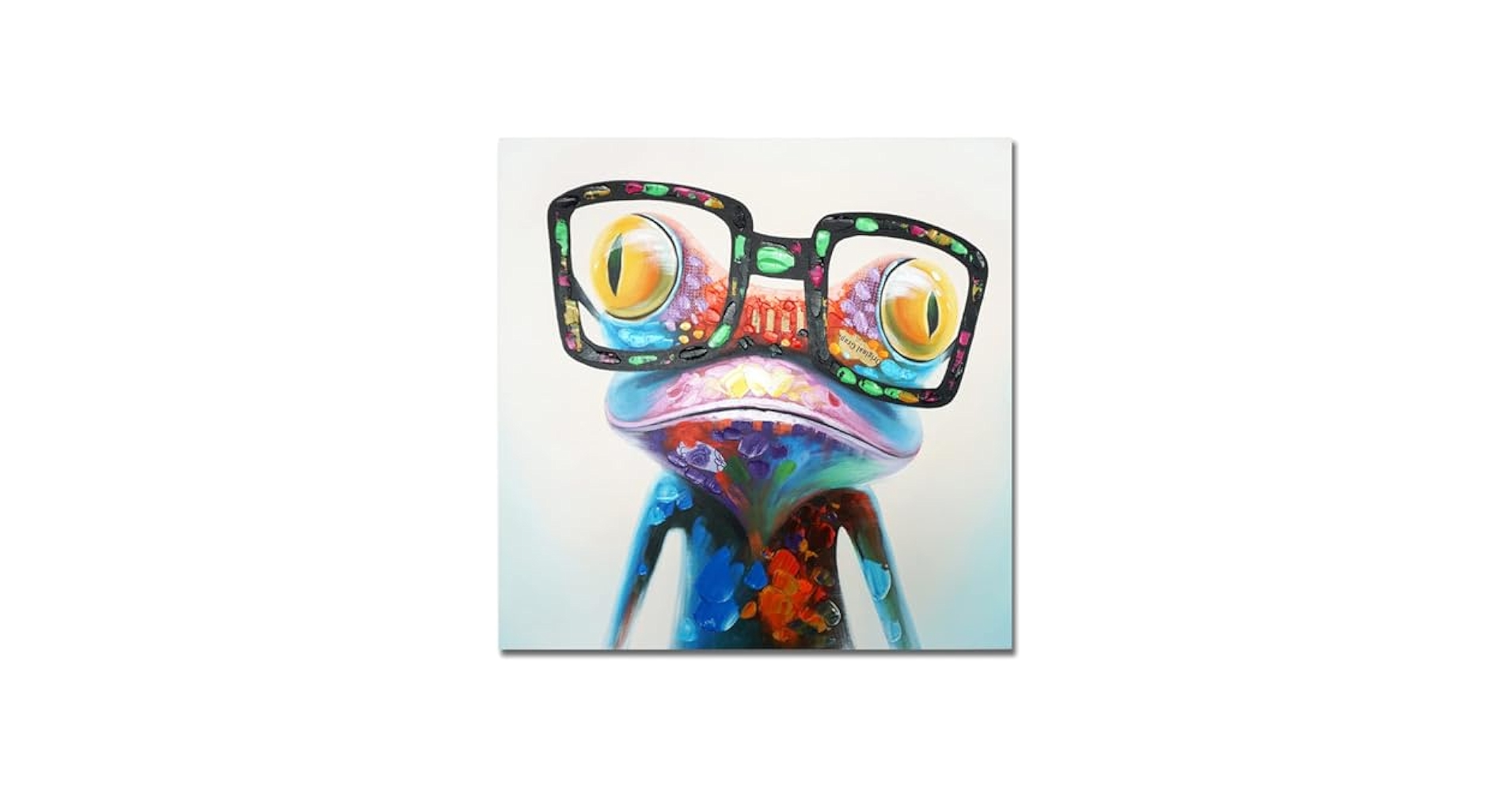 手描き油絵 glasses frog 絵画 インテリア 油彩画 手描き油絵 glasses frog 絵画 インテリア 油彩画 Amazon.com